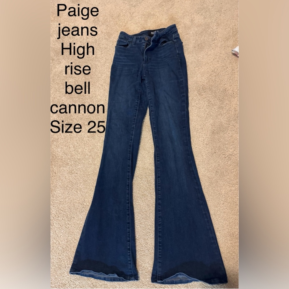 PAIGE High Rise Flare Jeans - Dark Blue